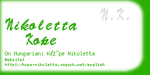 nikoletta kope business card